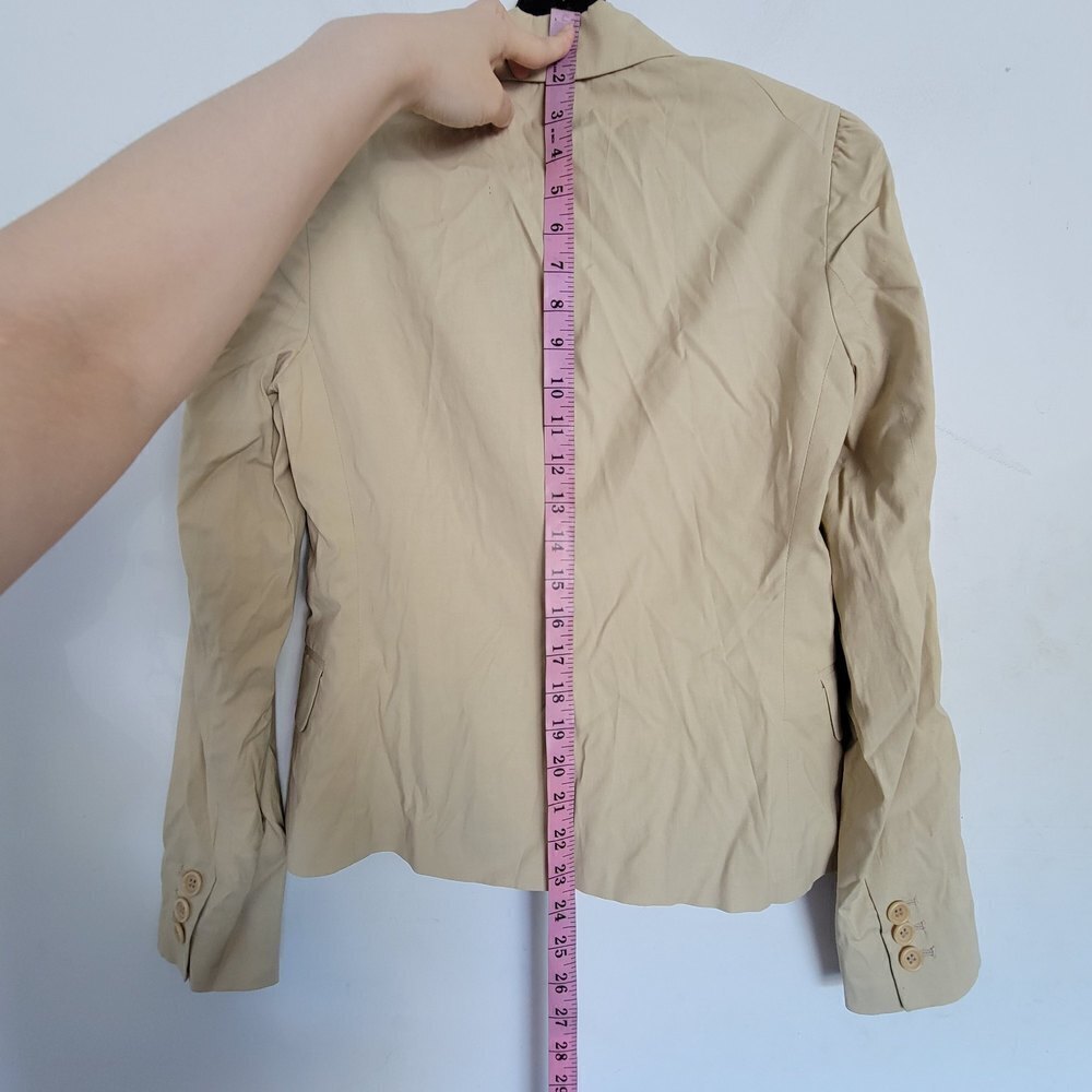 Theory Tan Cream Single Button Front Long Sleeve … - image 11